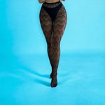 Geometric Pattern Sheer Fishnet Tights Sexy Hollow Out High Waist Mesh Pantyhose Black Photo 4