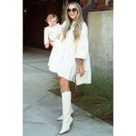 Free People  Eleanor Sweatshirt Dress in Grey Combo Size Small Photo 15