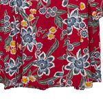 Old Navy  Dress Size Medium Red‎ Floral Womens Boho V-Neck Tassel LS 100% Rayon Photo 4