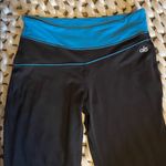 Alo Yoga  Black Leggings with Blue Waistband Photo 1