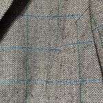 Vintage Kasper Pinstriped Blazer Light Shoulder Pads Gray Blue Green Size 12 Photo 3