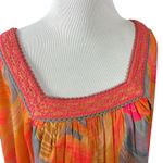 Anthropologie  Blank Bl-nk London Tessa Orange Silky Blouse Size Small Bohemian Photo 9