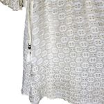 Tory Burch Jasmine Silk Blend Metallic Tie Waist Long Sleeve Dress in Ivory/Gold Photo 9