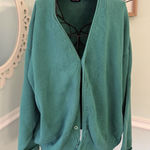Gap Vintage  Green Cardigan L Button Up Thick Chunky Preppy Yacht Yuppie knit Photo 0