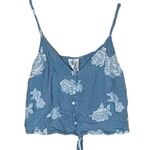 Sadie and Sage Light Blue & White  Floral Design Tank Top Shirt Women’s Size Medium Photo 0