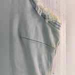 Cello M Sleeveless Light Blue Raw Hem Denim Mini Dress Photo 4
