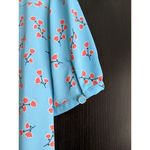 Anne Klein EUC Sz L Short Sleeve Preppy Chic Career Academia Floral Blouse Corp Photo 5