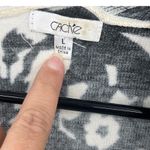 Cache Dark Floral Open Sweater Sz L Preppy Floral Old Money Asymmetrical Light Photo 7