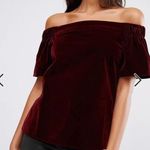 ASOS Off The Shoulder Top in Velvet Photo 0