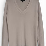 Banana Republic  Merino Wool V Neck Sweater Taupe XL Long Sleeve Button Cuff Photo 0