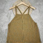 Known Supply Women’s Organic Cotton Cadence Overall Retro in Apricot Plaid M Yellow Size M Photo 4