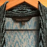 Ming Wang  Size Small Petite Blue & Black Abstract Zebra Open Front Cardigan Photo 5