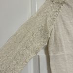 Aerie  off white light sweater with lace shoulders Photo 2
