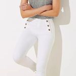 Loft White Sailor High Waist Skinny Crop Jeans Photo 0