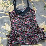 Free People  Navy Floral Mini Slip Dress W/ Pockets Size 4 Photo 2