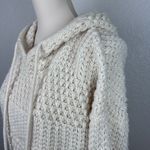 Elodie Women's Chunky Knit Hoodie Sweater Ivory Long Sleeve Size M Photo 5