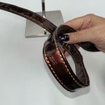 Madi Claire Vintage Faux Reptile Embossed Two Way Bag with‎ Marigold interior Brown Photo 5