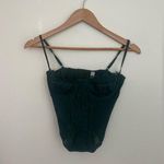 Urban Outfitters Modern Love Corset Slate Dark Green L Fairy Grunge Whimsy Lace Photo 4