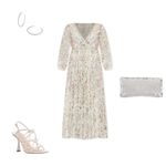 Mac Duggal Embellished Floral Print A Line Dress in White Multi 16 Photo 3