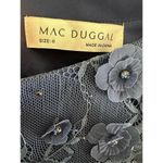 Mac Duggal FLORAL APPLIQUE BOAT NECK SHORT SLEEVE GOWN 67711 MIDNIGHT BLUE SIZE Photo 4