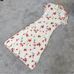 Reformation Women’s Sheila Floral-print Georgette Midi Shirt Dress Ecru Size 2 Photo 4