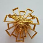 Van S Authentics Gold Tone Textured Metal 3D Space Age Jewelry Pin Brooch Photo 3