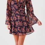 Trixxi Floral Print NWT Chiffon Semi Sheer Bell Long Sleeve Mini Dress Size M Boho Chic Photo 0