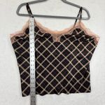 Victoria's Secret  XL Plaid Cami‎ Top Lace Trim Black Pink Sleeveless Lingerie Photo 2