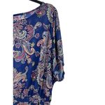 Pure Energy Soft Mesh Blue Pink Paisley Elastic Waist Dolman Sleeve 2x Top Photo 3