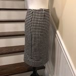 Ralph Lauren Black White Houndstooth Wool Lined Wrap Skirt Leather Closure Sz 4 Photo 14