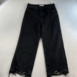 Vervet Sz 28 Wide Leg Jeans Olivia Black Sun High Rise Distressed Ripped Cropped Photo 3