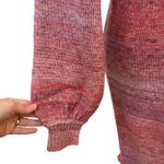 J.Crew Maxi Dress Sz L Pink Space Dyed Knit Fringe Hem Bishop Sleeve NEW Photo 3