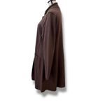 Eileen Fisher  Size M L Brown Merino Wool + Lamb Leather Coatigan Jacket Coat Photo 7