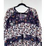 Free People Womens Top Purple Isabelle Tunic V Neck Floral Blouse Flowy Boho XS Photo 6
