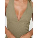 Princess Polly ✨ PORTILLO LINEN BLEND MINI SZ 14 DRESS OLIVE✨ Photo 5