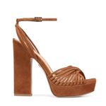 Veronica Beard Fletcher Block Heel Suede Platform Sandals Photo 0