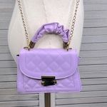 Source Unknown Lavender Quilted Crossbody Bag with Gold Chain Photo 7