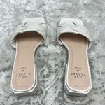 Qupid size 6 cream colored Woven Strap Slide Heeled Sandals EUC No box Photo 5