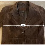 Women’s Suede 100% Genuine Leather Blazer 10 Espresso Brown Photo 5