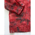 Chico's  Red Floral Women's Top 2 L Large Photo 5