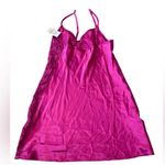 Morgan Taylor NEW Intimates Warm Raspberry Lace Satin Lingerie Mini Slip Dress Photo 1