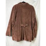 J.Jill Brown Velour Corduroy Velvet Trim Cozy Shawl Collar Jacket XL Photo 2