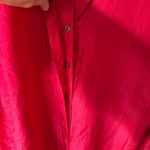 EXPRESS Vintage  RED Oversized Pure SILK Button Down Shirt Top Small S 90s Photo 2