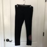 Desigual Womens Leggings Large Black Floral Alexandra Stretch Pull On NWT Photo 2