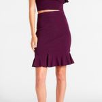 EXPRESS NWT High Waisted Body Contour Ruffle Bottom Sweater Skirt Purple Small Photo 1