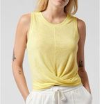 Athleta light yellow sleeveless Breezy twist bottom tank top size S Photo 0