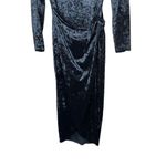 All that jazz Vintage Black Crushed Velvet Wrap Dress Size Medium Photo 2