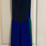 Target Cushnie For Navy Blue And Green Midi Dress Photo 5