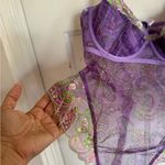 Savage x Fenty purple paisley lace lingerie bodysuit size medium Photo 2