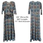 Honey and Lace Blue and Brown Patterned Maxi Dress Size XL Photo 7